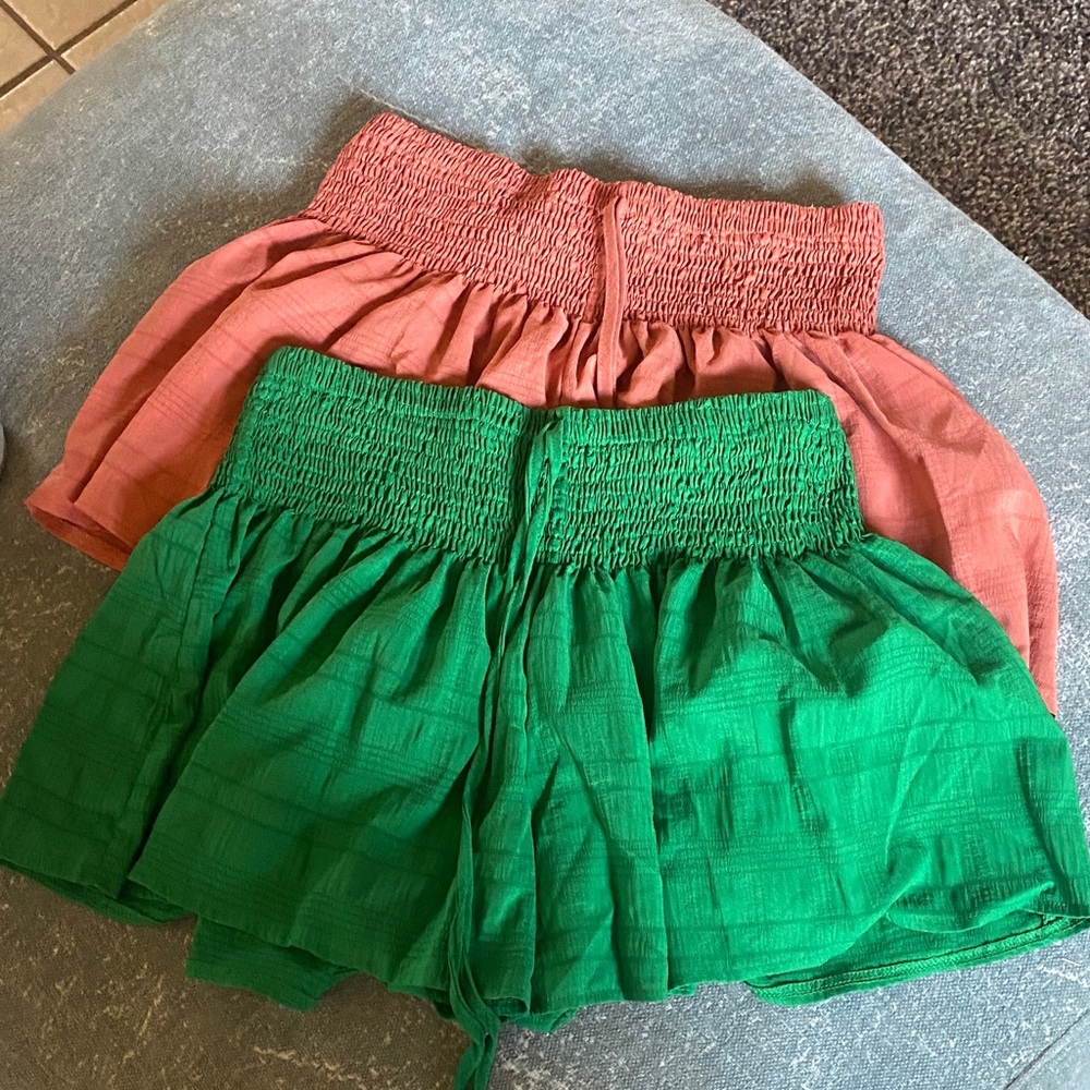 Women's Smocked Waist Skort set of two